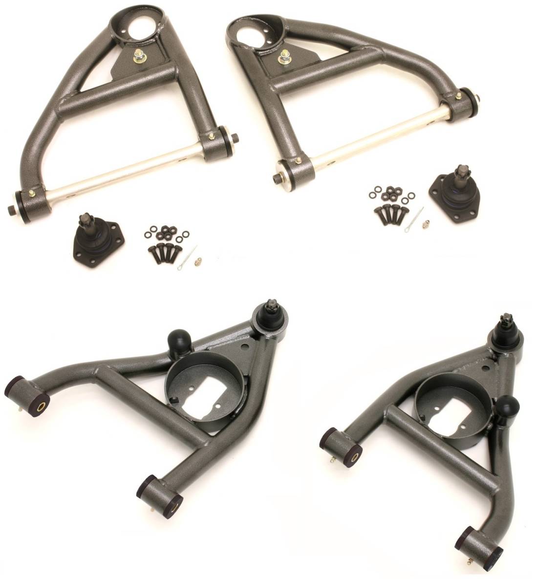 Suspension Control Arm - TUBCCHE671 - 67-69 Camaro/Firebird Complete Set Upper/Lower Tubular Control Arms (front bump) - Kanter Auto