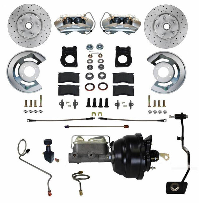 Brake Conversion Kit - DBK2PX405MX - 1967-69 Mustang/Cougar Leed Brakes Front Power Disc Brake Kit (MT; D&S rotors) - Kanter Auto
