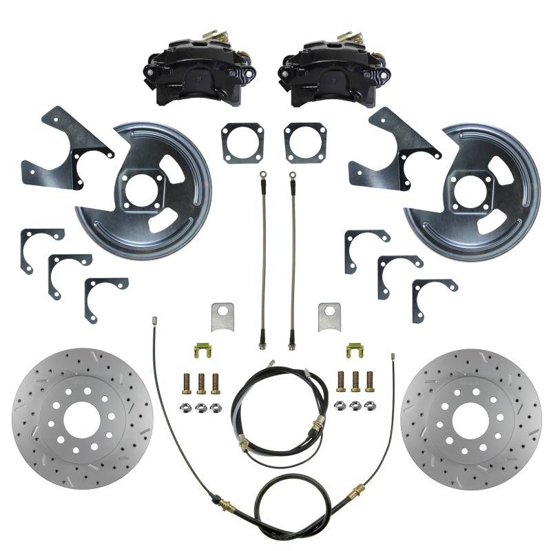 Brake Conversion Kit - DBKBRC1003X - 1970-81 Camaro, Firebird Leed Brakes Rear DBK Conv (D&S rotors; black calipers) - Kanter Auto
