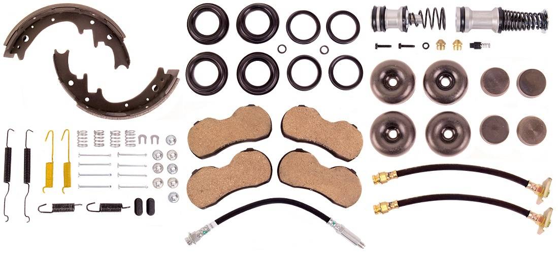 Disc Brake Pad and Rotor / Drum Brake Shoe and Drum Kit - BOKCHA693 - Fits 1969 Dodge Charger Stnd Brake Rebuild Kit (front power disc; 426, 440ci) - Kanter Auto