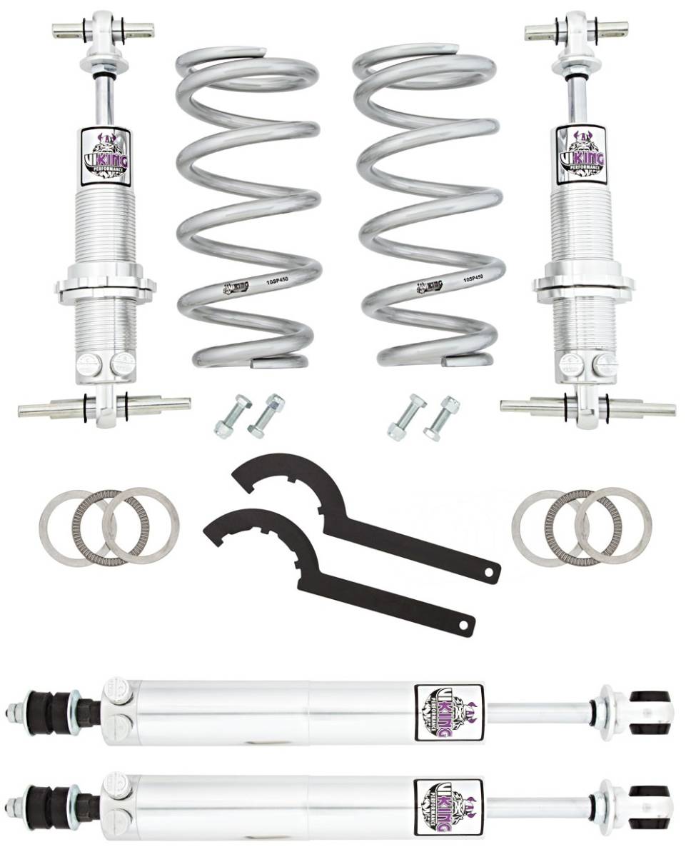 Suspension Shock Absorber Set - VTW229-350S - Viking® Warrior Front Coil-Over/Rear Shocks 1970-77 Maverick, 71-77 Comet (SB)
