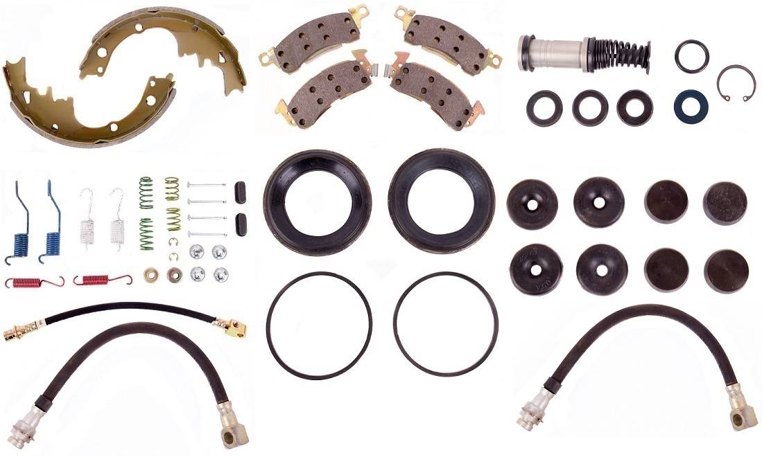 Disc Brake Pad and Rotor / Drum Brake Shoe and Drum Kit - BOKCHE720 - 1971-72 Chevrolet Monte Carlo Standard Brake Rebuild Kit (power disc Bendix) - Kanter Auto