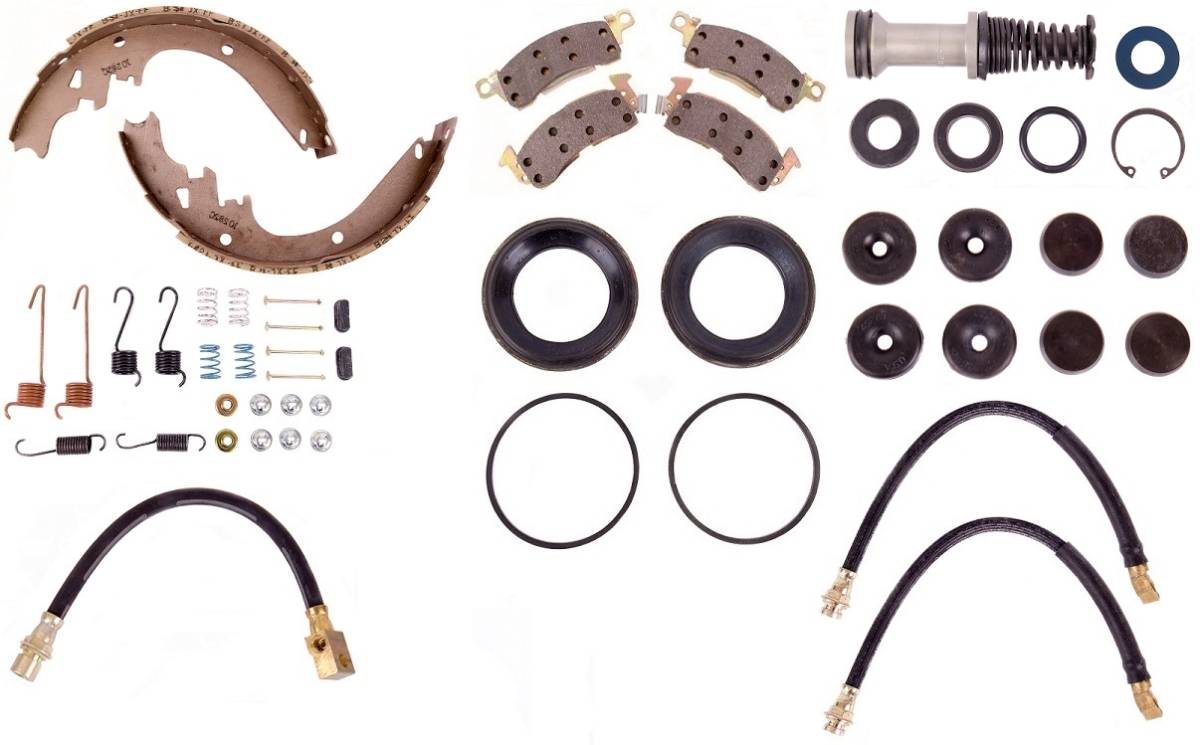 Disc Brake Pad and Rotor / Drum Brake Shoe and Drum Kit - BOKCHE730 - 1973 Chevrolet Full Size Std Brake Kit (Bendix power disc; ex wagon/police/taxi) - Kanter Auto