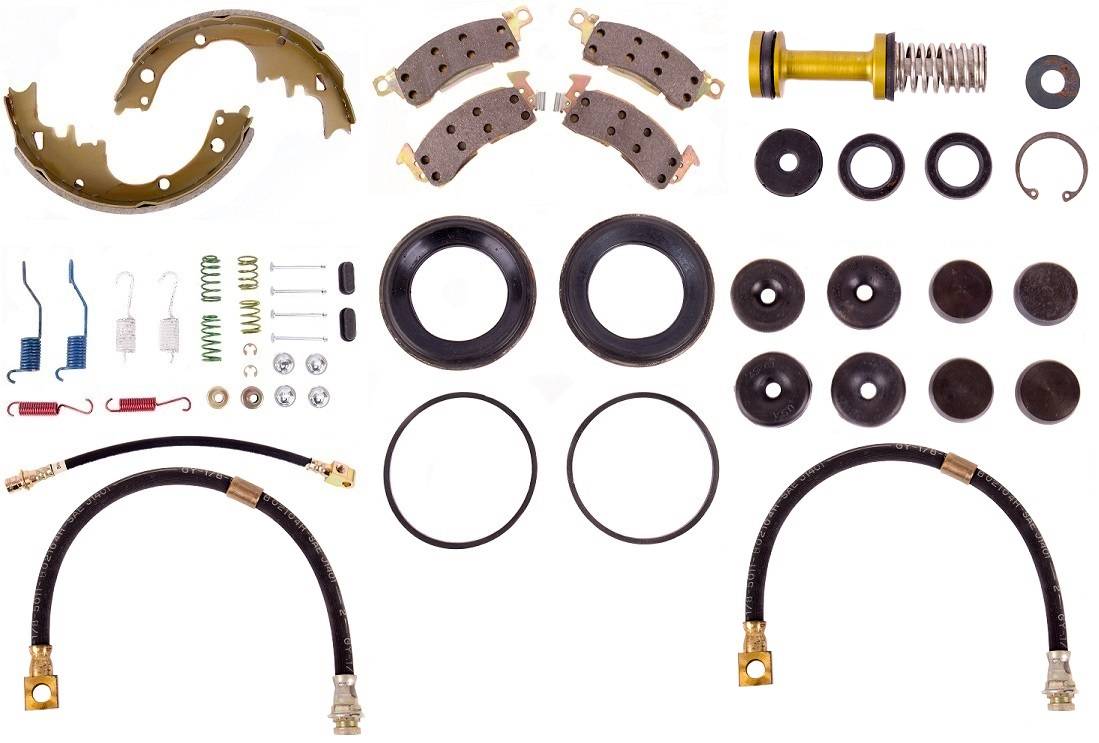 Disc Brake Pad and Rotor / Drum Brake Shoe and Drum Kit - BOKCHE715 - 1971-73 Chevrolet Camaro Standard Brake Rebuild Kit (power disc) - Kanter Auto
