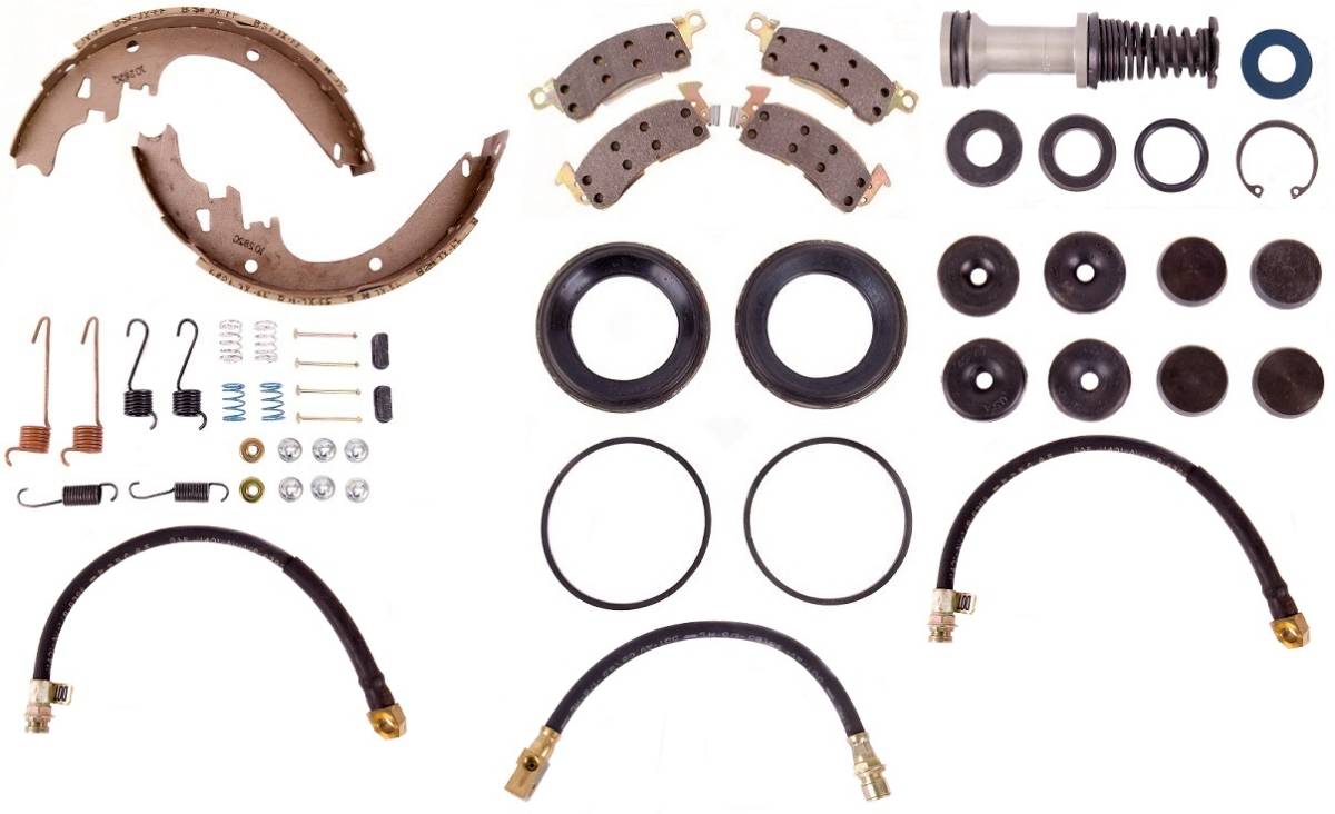 Disc Brake Pad and Rotor / Drum Brake Shoe and Drum Kit - BOKCHE740 - 1974 Chevrolet Full Size Std Brake Kit (Bendix power disc; ex wagon/police/taxi) - Kanter Auto