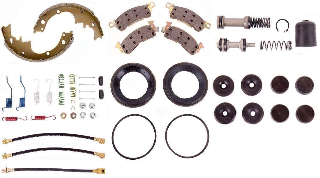 Disc Brake Pad and Rotor / Drum Brake Shoe and Drum Kit - BOKCHE744 - 1974-76 Chevrolet Camaro Standard Brake Rebuild Kit (manual disc) - Kanter Auto