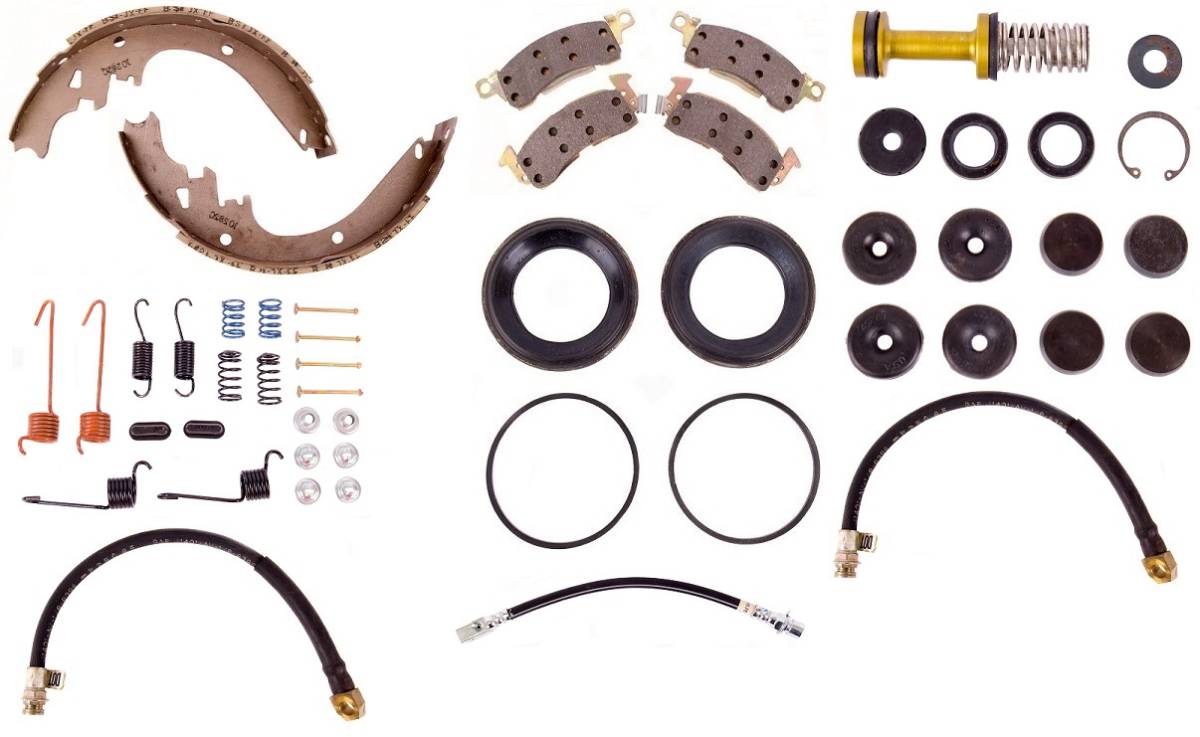 Disc Brake Pad and Rotor / Drum Brake Shoe and Drum Kit - BOKCHE760 - 1976 Chevrolet Full Size Standard Brake Kit (power disc, ex wagon/police/taxi) - Kanter Auto