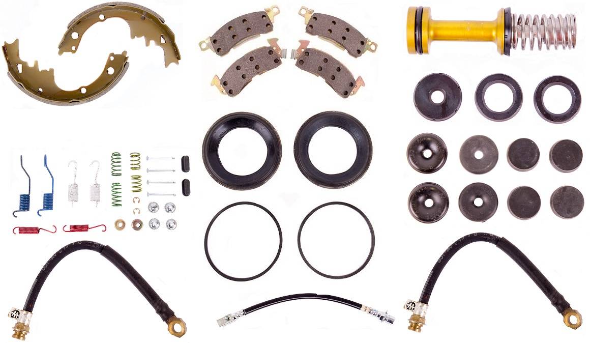 Disc Brake Pad and Rotor / Drum Brake Shoe and Drum Kit - BOKCHE770 - 1977-79 Chevy Full Size Standard Brake Rebuild Kit (power disc; 9 1/2" drums) - Kanter Auto