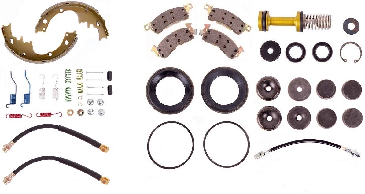 Disc Brake Pad and Rotor / Drum Brake Shoe and Drum Kit - BOKCHE802 - 1980 Chevrolet Full Size Standard Brake Rebuild Kit (power disc; ex. diesel) - Kanter Auto