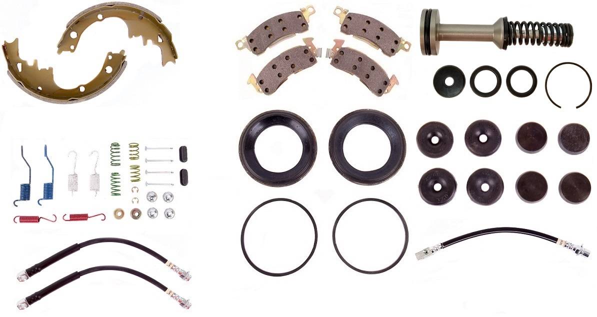 Disc Brake Pad and Rotor / Drum Brake Shoe and Drum Kit - BOKCHE810 - 1981 Chevrolet Camaro Standard Brake Rebuild Kit (power disc; ex. Z28) - Kanter Auto