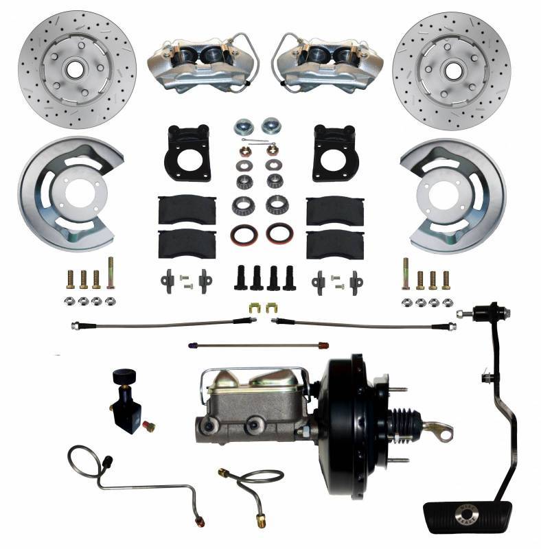 Brake Conversion Kit - DBK2P3405X - 1967-69 Mustang/Cougar Leed Brakes Front Power Disc Brake Kit (AT; D&S rotors) - Kanter Auto