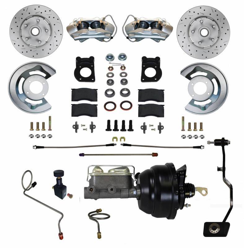 Brake Conversion Kit - DBK2PX405MX - 1967-69 Mustang/Cougar Leed Brakes Front Power Disc Brake Kit (MT; D&S rotors) - Kanter Auto