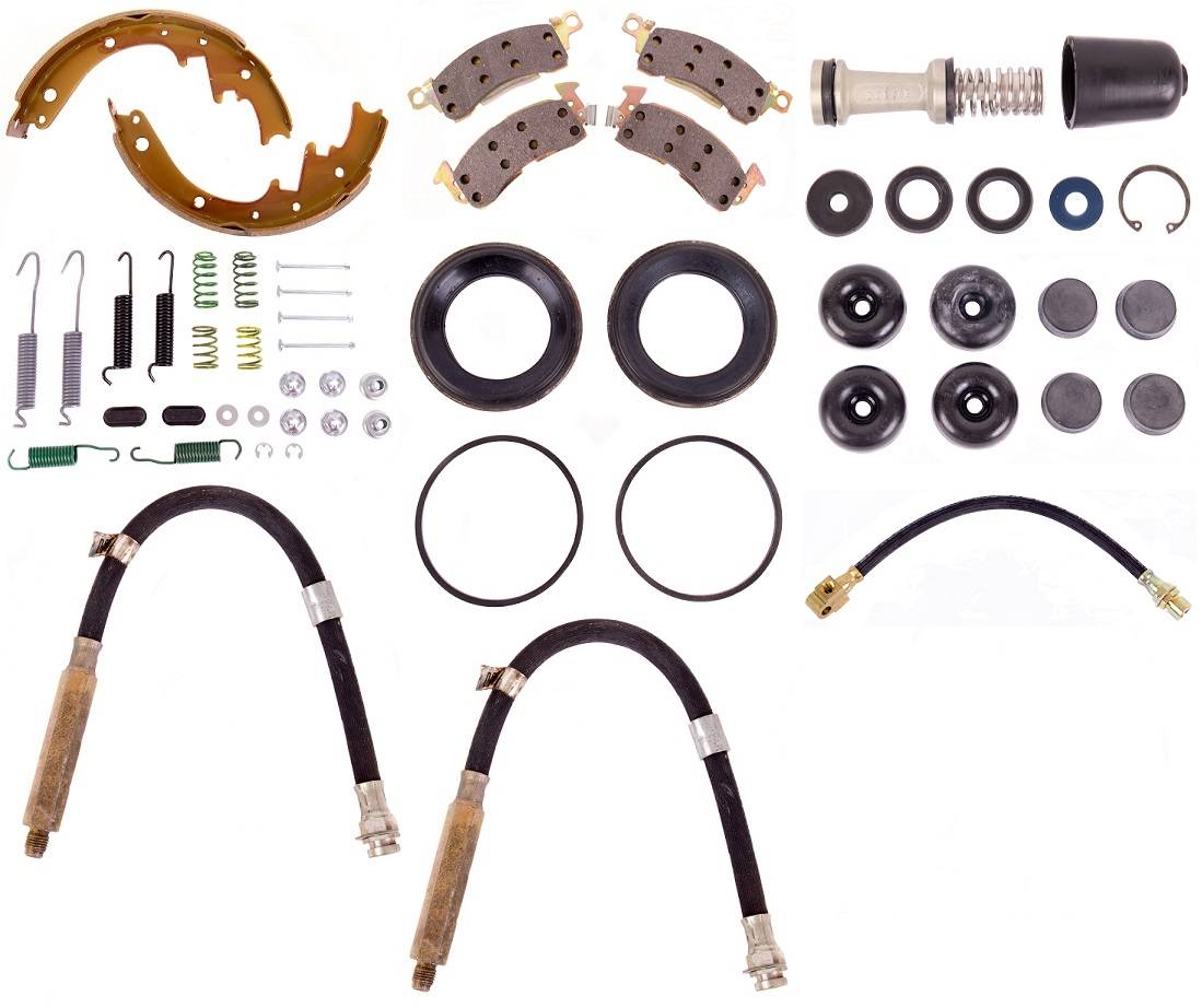 Disc Brake Pad and Rotor / Drum Brake Shoe and Drum Kit - BOKCHE696 - 1969-70 Chevrolet Full Size Standard Brake Rebuild Kit (power disc) - Kanter Auto
