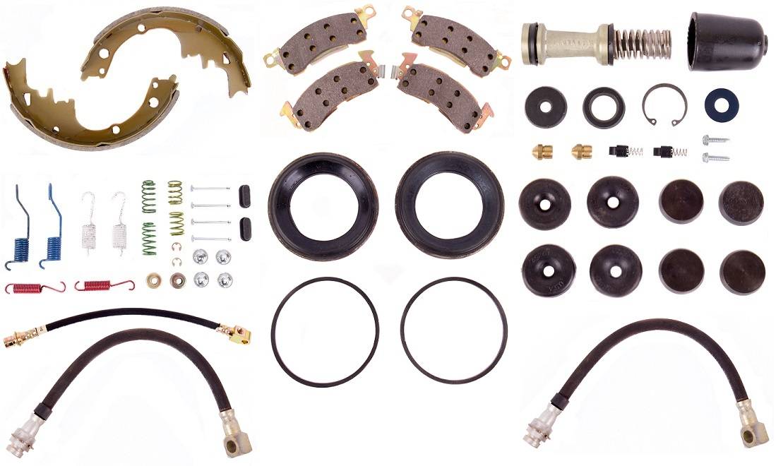 Disc Brake Pad and Rotor / Drum Brake Shoe and Drum Kit - BOKCHE698 - 1969 Chevrolet A Body Standard Brake Rebuild Kit (power disc) - Kanter Auto
