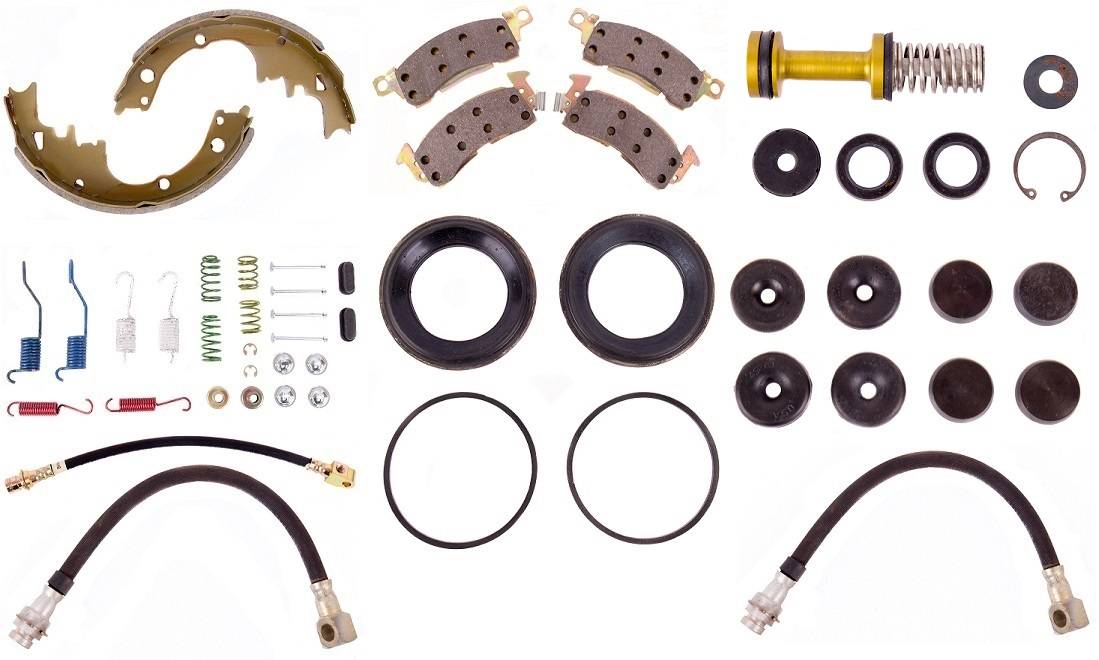 Disc Brake Pad and Rotor / Drum Brake Shoe and Drum Kit - BOKCHE707 - 1971-72 Chevrolet, GMC A Body Standard Brake Rebuild Kit (Delco power disc) - Kanter Auto