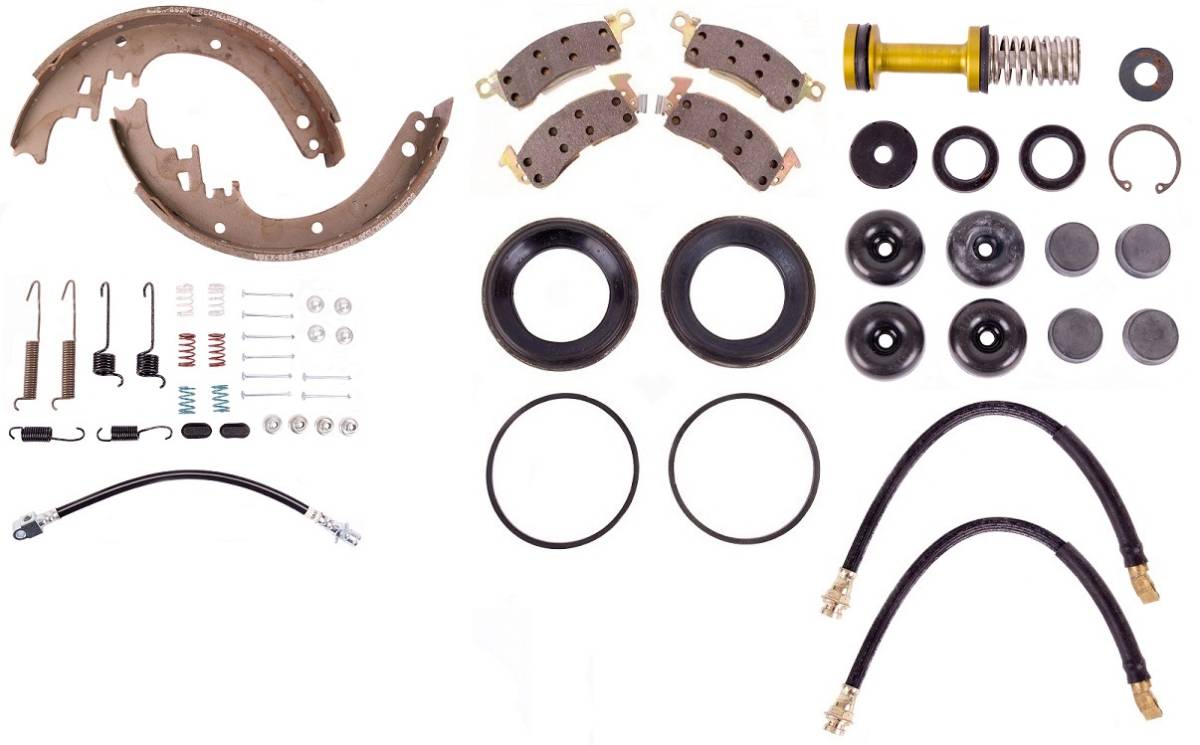 Disc Brake Pad and Rotor / Drum Brake Shoe and Drum Kit - BOKCHE712 - 1971-73 Chevrolet FS Wagon/Police/Taxi Brake Rebuild Kit (Delco power disc) - Kanter Auto