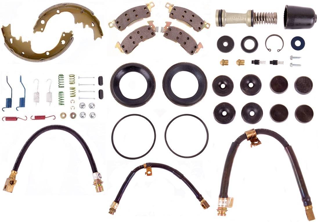 Disc Brake Pad and Rotor / Drum Brake Shoe and Drum Kit - BOKCHE734 - 1973 Chevrolet Nova Standard Brake Rebuild Kit (power disc) - Kanter Auto