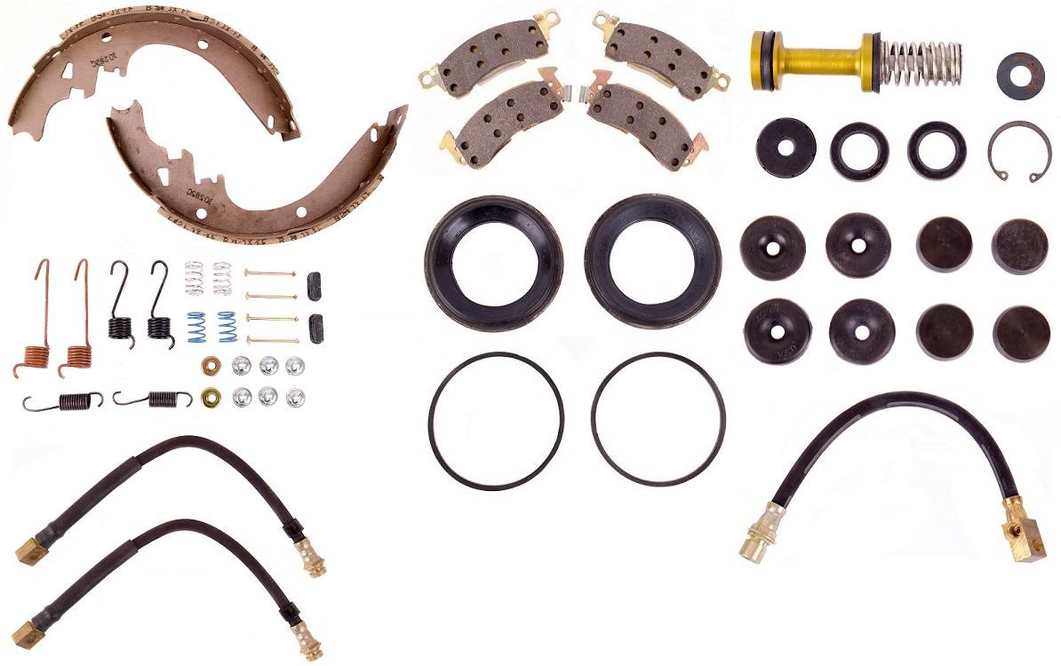 Disc Brake Pad and Rotor / Drum Brake Shoe and Drum Kit - BOKCHE737 - 1973-75 Chevy/GMC A Body Wagon/El Camino Stnd Brake Rebuild Kit (power disc) - Kanter Auto