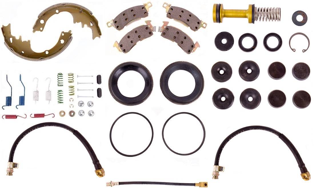Disc Brake Pad and Rotor / Drum Brake Shoe and Drum Kit - BOKCHE751 - 1975 Chevrolet Nova Standard Brake Rebuild Kit (power disc) - Kanter Auto