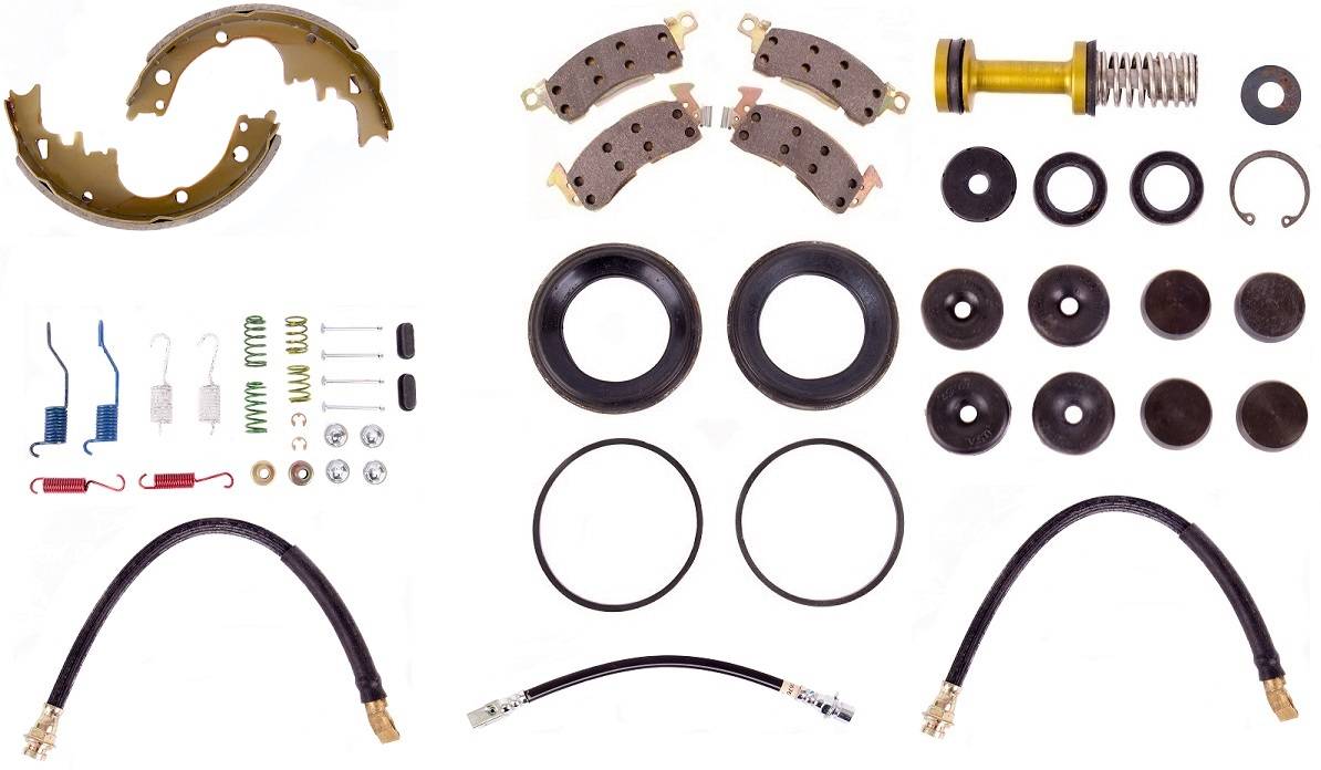 Disc Brake Pad and Rotor / Drum Brake Shoe and Drum Kit - BOKCHE790 - 1977-78 Chevrolet Camaro, Nova Standard Brake Rebuild Kit (power disc; ex Z28) - Kanter Auto