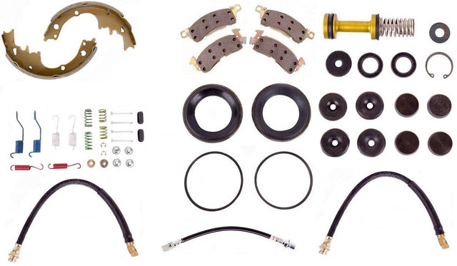 Disc Brake Pad and Rotor / Drum Brake Shoe and Drum Kit - BOKCHE790 - 1977-78 Chevrolet Camaro, Nova Standard Brake Rebuild Kit (power disc; ex Z28) - Kanter Auto