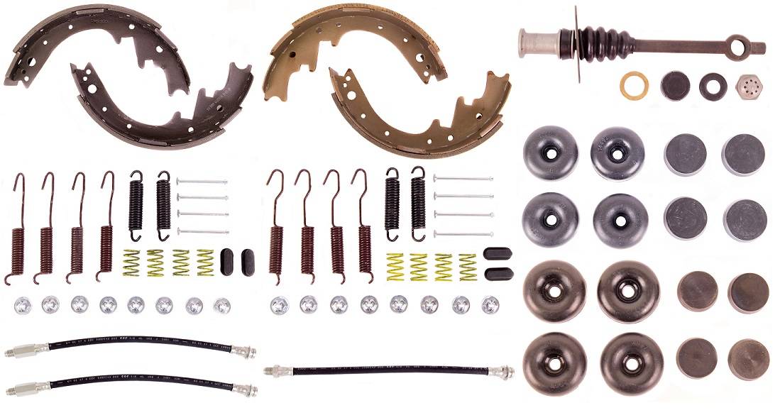 Disc Brake Pad and Rotor / Drum Brake Shoe and Drum Kit - BOKCHR630 - 1963-64 Chrysler, 65 Plymouth FS (Police/Taxi) Standard Brake Rebuild Kit (man) - Kanter Auto