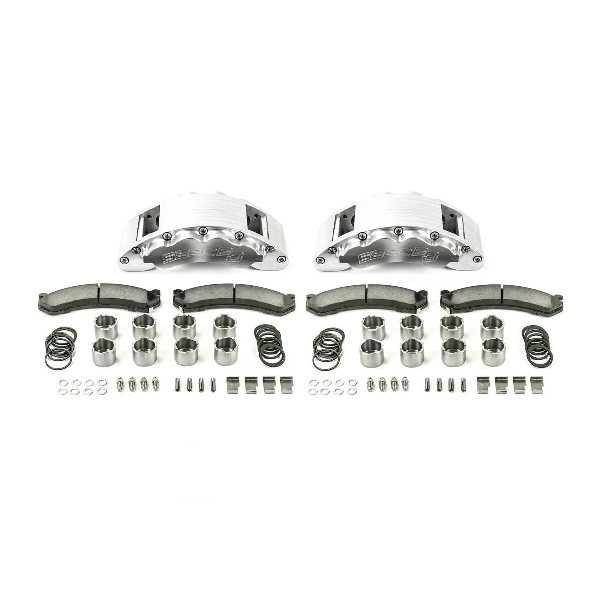 Disc Brake Upgrade Kit - A404-10 - 09-18 Ram 2500/3500 SSBC Barbarian 8 Piston Frnt Caliper Kit (clear; w/o rotors)