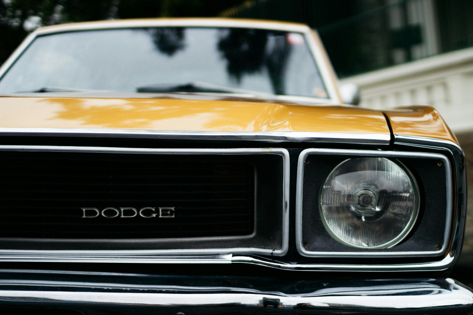 Front grille and headlamp of a classic Dodge